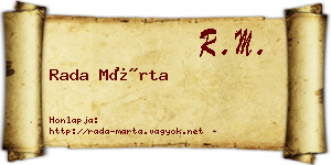 Rada Márta névjegykártya
